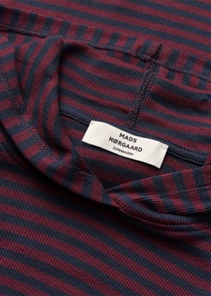 Tutti stripe hood bluse Sky Captain/Winetasting Mads Nørgaard 